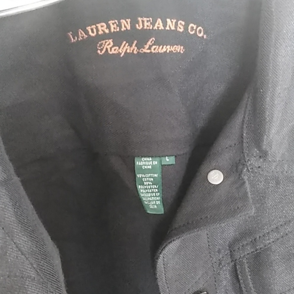 Lauren Jeans Co. Metallic denim jacket size large